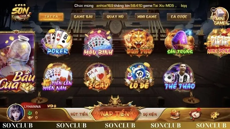 SonClub – Cổng game đổi thưởng uy tín, trải nghiệm hàng đầu cho game thủ Việt. SonClub – Cổng game đổi thưởng uy tín, trải nghiệm hàng đầu cho game thủ Việt.